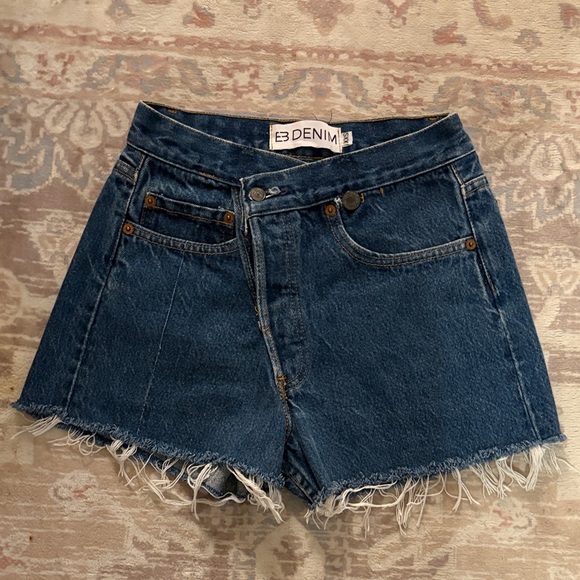 EB Denim Distressed Blue Jean Shorts - Picture 1 of 3